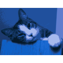 download Relaxed Cat clipart image with 180 hue color