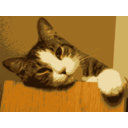 download Relaxed Cat clipart image with 0 hue color