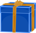 Blue Gift With Golden Ribbon