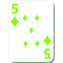 download White Deck 5 Of Diamonds clipart image with 90 hue color