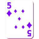 download White Deck 5 Of Diamonds clipart image with 270 hue color