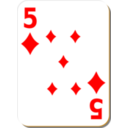 download White Deck 5 Of Diamonds clipart image with 0 hue color