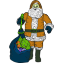 download Santa And Bag clipart image with 45 hue color