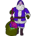download Santa And Bag clipart image with 270 hue color
