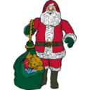 download Santa And Bag clipart image with 0 hue color