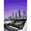 download Doha Towers From Sheraton Hotel clipart image with 45 hue color