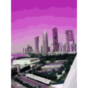 download Doha Towers From Sheraton Hotel clipart image with 90 hue color
