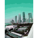 download Doha Towers From Sheraton Hotel clipart image with 315 hue color