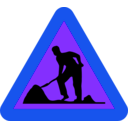 download Workman Ahead Roadsign clipart image with 225 hue color