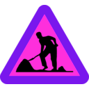download Workman Ahead Roadsign clipart image with 270 hue color