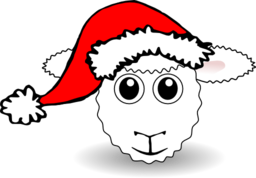 Funny Sheep Face White Cartoon With Santa Claus Hat Clipart I2clipart Royalty Free Public Domain Clipart