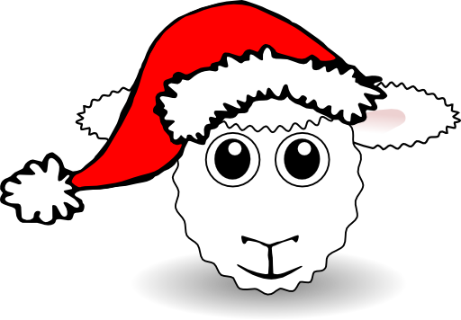 Funny Sheep Face White Cartoon With Santa Claus Hat Clipart I2clipart Royalty Free Public Domain Clipart