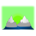 download Sunset Mountain Simple clipart image with 90 hue color
