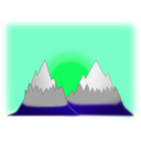 download Sunset Mountain Simple clipart image with 135 hue color