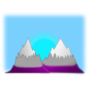 download Sunset Mountain Simple clipart image with 180 hue color
