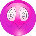 download Hypnotized Smiley Emoticon clipart image with 270 hue color