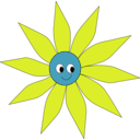 download Pink Green Sun Flower clipart image with 90 hue color