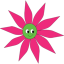 download Pink Green Sun Flower clipart image with 0 hue color