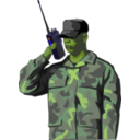 download Soldier With Walkie Talkie Radio Tall clipart image with 45 hue color