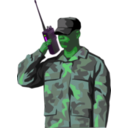 download Soldier With Walkie Talkie Radio Tall clipart image with 90 hue color
