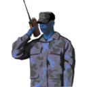 download Soldier With Walkie Talkie Radio Tall clipart image with 180 hue color