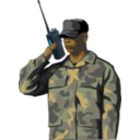 download Soldier With Walkie Talkie Radio Tall clipart image with 0 hue color