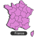 download Map Of France clipart image with 90 hue color