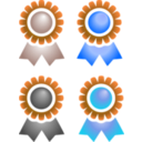 download Badges clipart image with 180 hue color