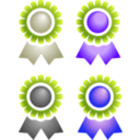 download Badges clipart image with 225 hue color