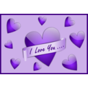 download I Love You Card clipart image with 270 hue color