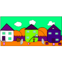 download Street clipart image with 270 hue color