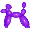 download Balloon Dog Blue clipart image with 45 hue color