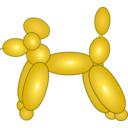 download Balloon Dog Blue clipart image with 180 hue color