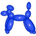 download Balloon Dog Blue clipart image with 0 hue color