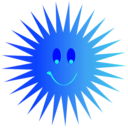 download Happy Smiley Hot Sun clipart image with 180 hue color