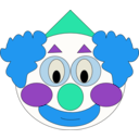 download Smiley Clown clipart image with 180 hue color