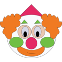 download Smiley Clown clipart image with 0 hue color