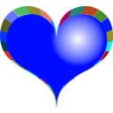 download Red Heart clipart image with 180 hue color