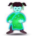 download Chinese Girl Icon clipart image with 135 hue color
