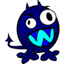 download Small Funny Angry Monster clipart image with 180 hue color
