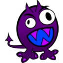 download Small Funny Angry Monster clipart image with 225 hue color