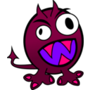 download Small Funny Angry Monster clipart image with 270 hue color