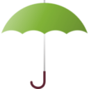 download Green Umbrella clipart image with 315 hue color