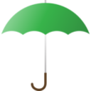 download Green Umbrella clipart image with 0 hue color