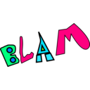 download Blam clipart image with 90 hue color