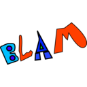 download Blam clipart image with 135 hue color
