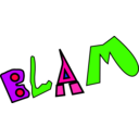download Blam clipart image with 225 hue color