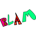 download Blam clipart image with 270 hue color