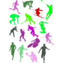 download Silhouette Sport Disciplines Set clipart image with 90 hue color