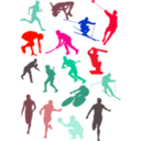 download Silhouette Sport Disciplines Set clipart image with 315 hue color
